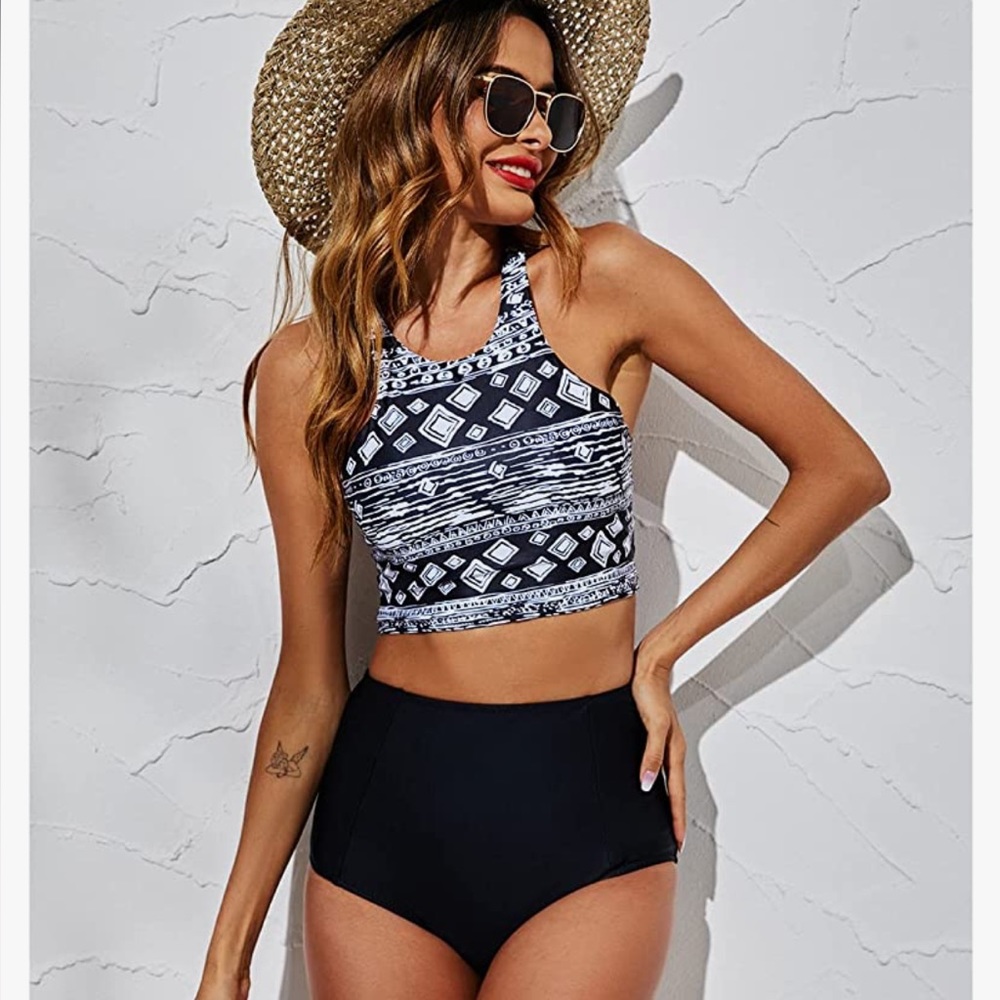 Black High Waist Bikini Bottoms Swimsuit Swimwear